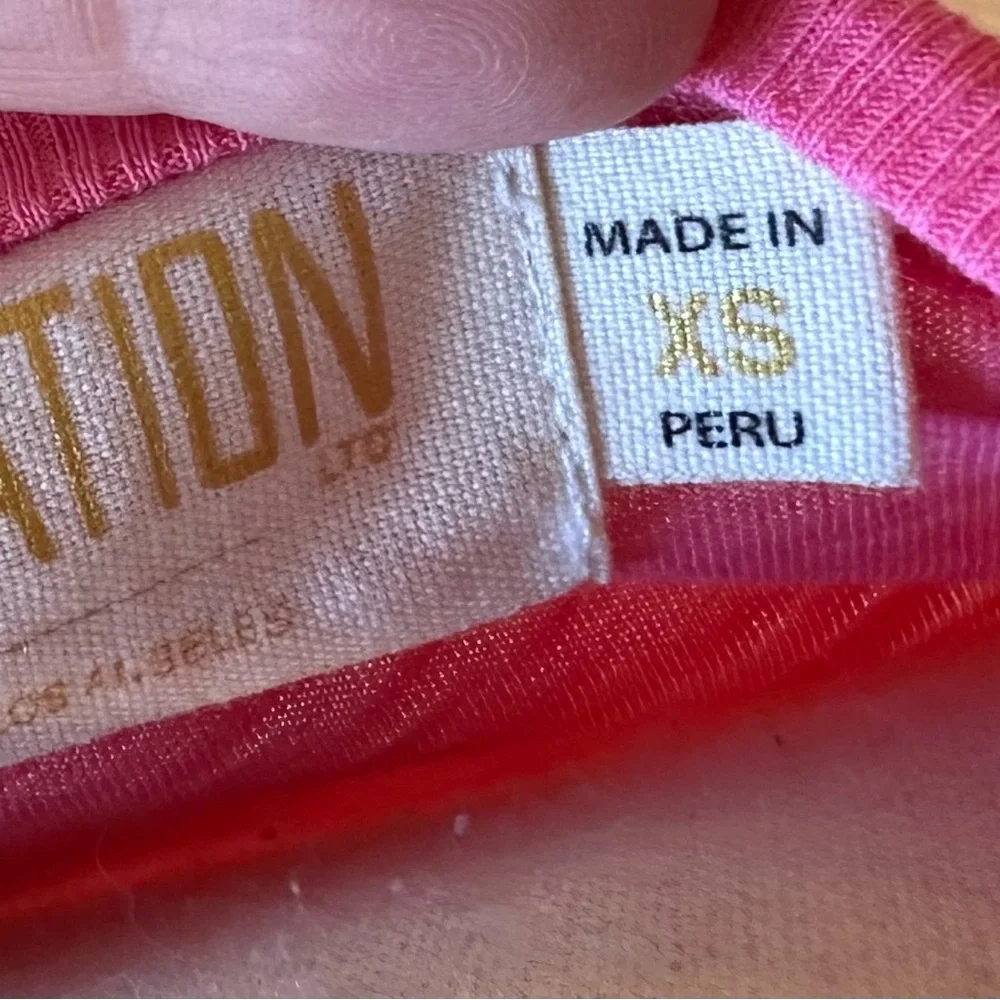 NATION Jillian Bold Shoulder Top V Neck Puff Sleeves Pink Size XS - Picture 6 of 8